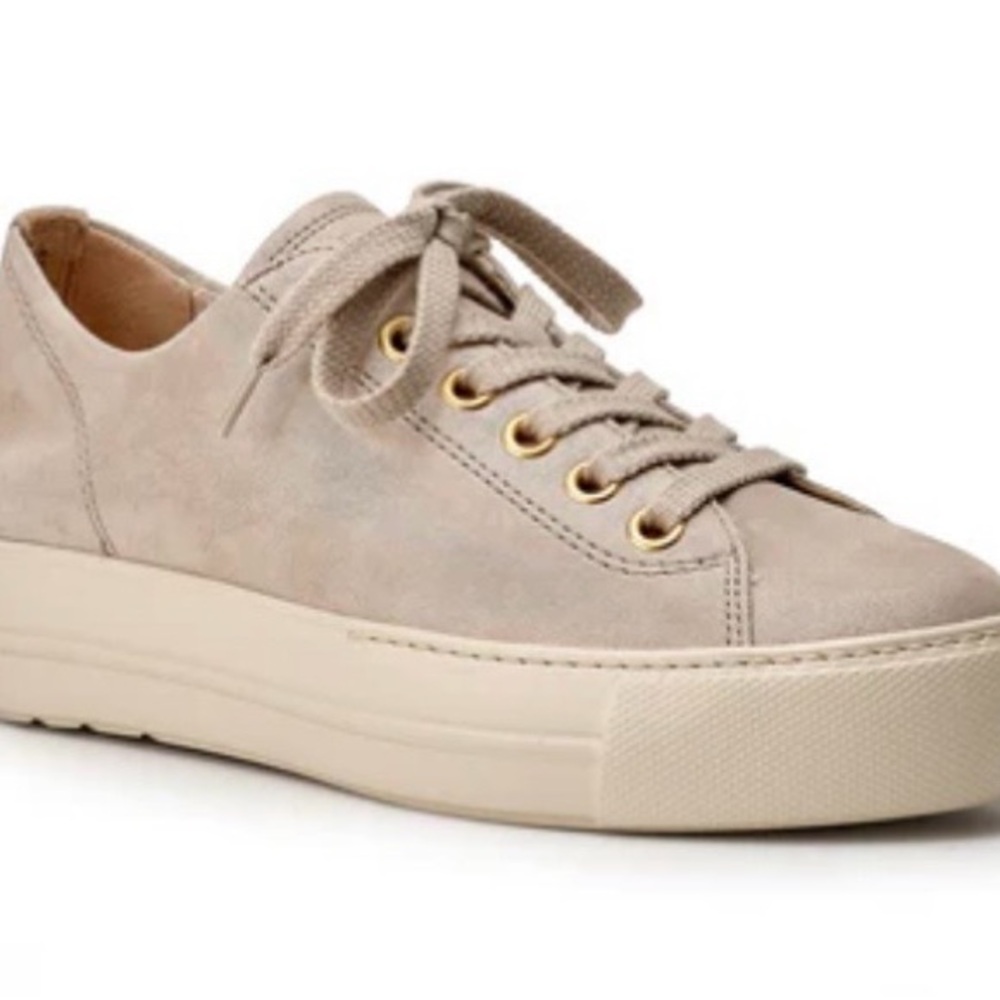 Paul Green Bixby Cashemire (Metallic Beige) Sneakers with Gold Details - Picture 3 of 6